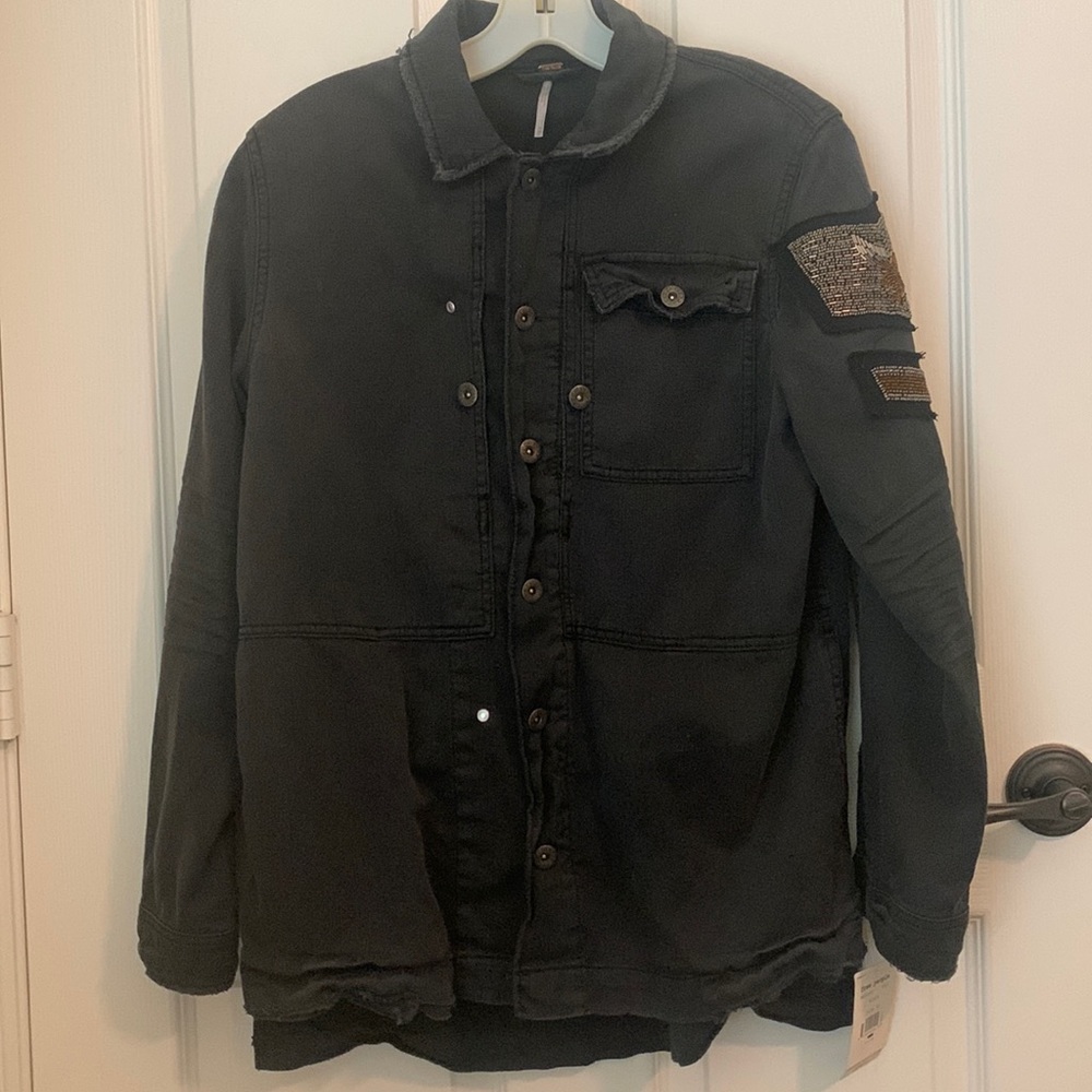 Free People Embellished Military Jacket NWT